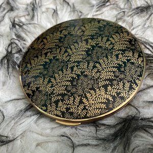 Vintage Gold and Black Stratton Powder Compact